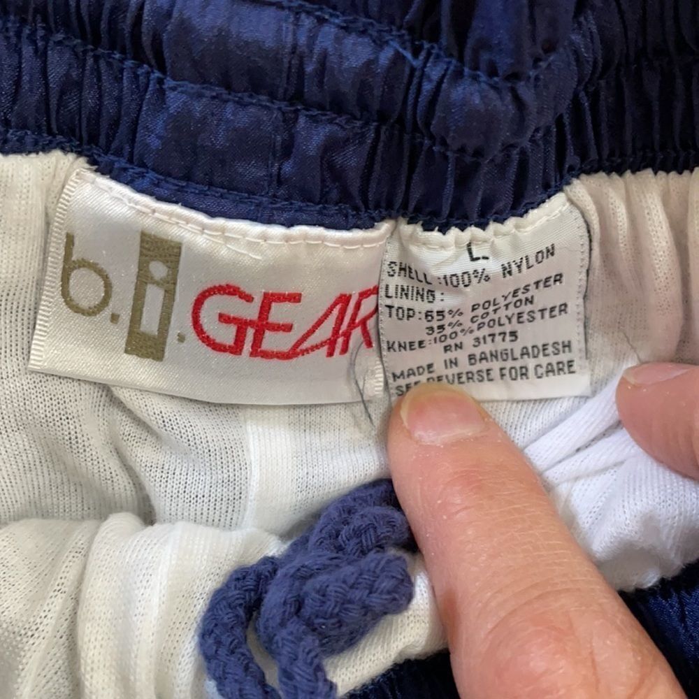 80s B.i. Gear Blue Shell Track Pants Lined - Picture 4 of 8